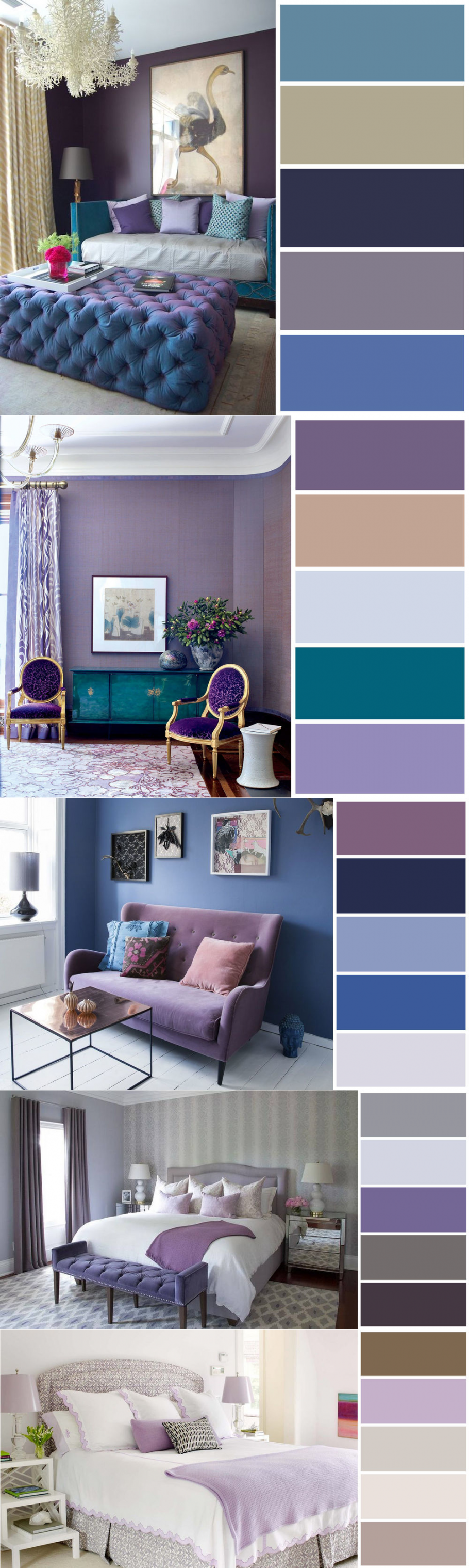 Сочетание лавандового цвета в интерьере