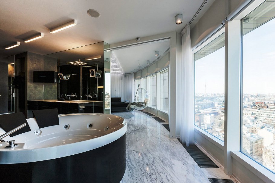 Ванная с панорамными окнами