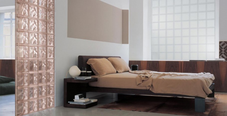 Стеклоблоки в интерьере лофт