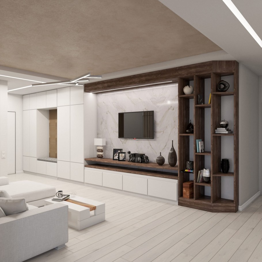 Зонирование потолка