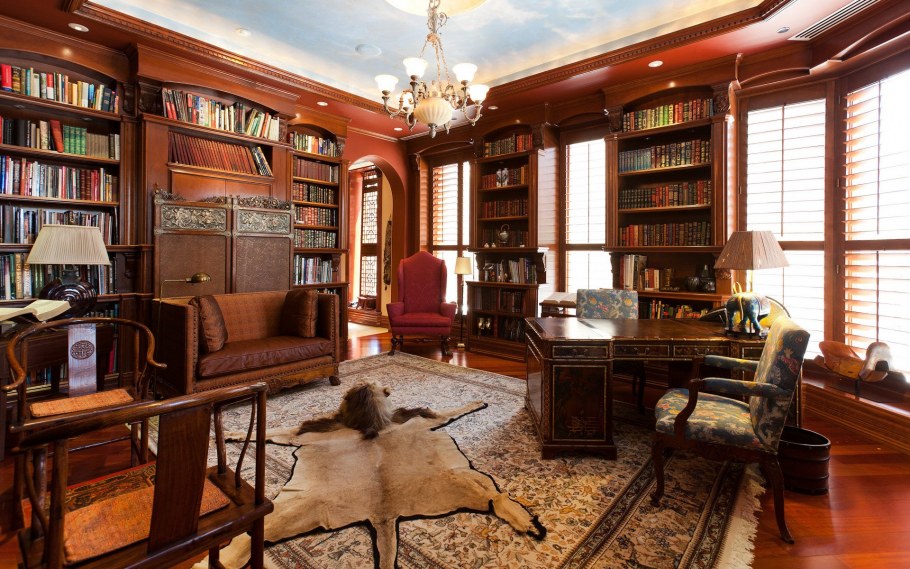 Домашняя библиотека интерьер