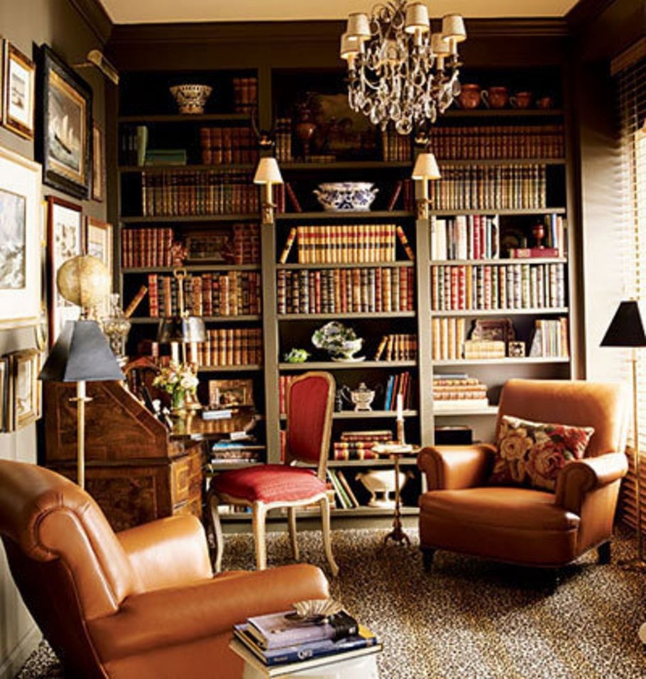 Комната в стиле библиотеки