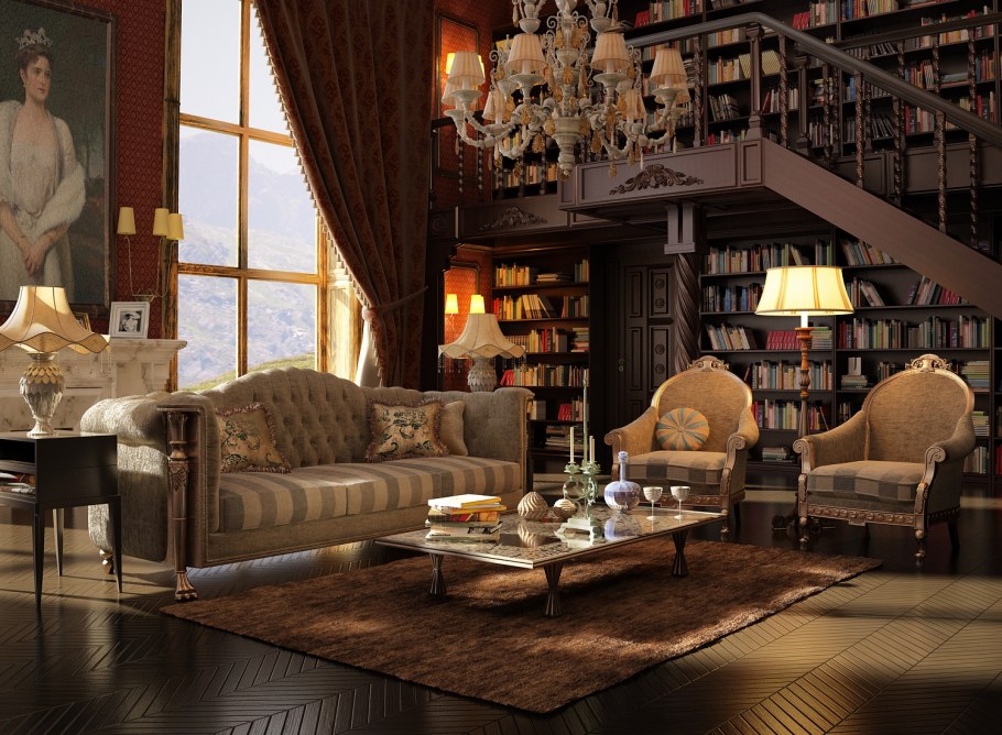 Гостиная в старинном стиле