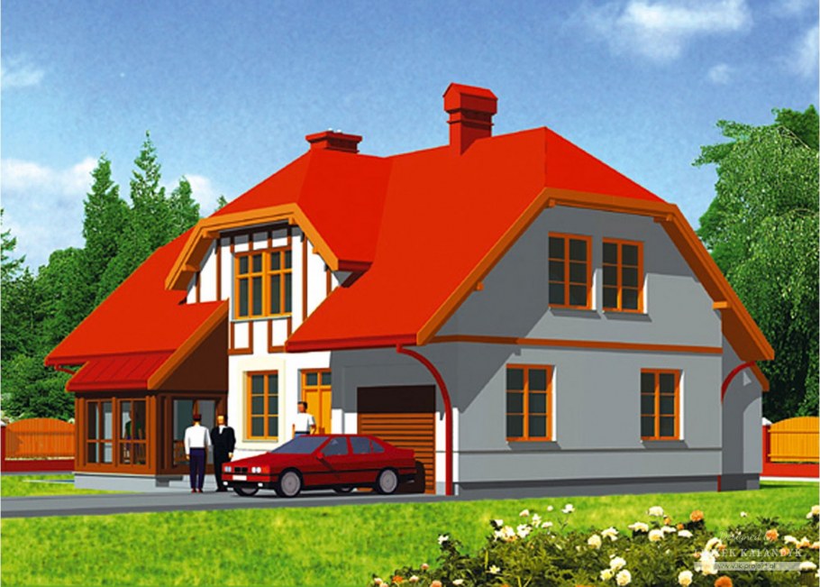 Коттедж с мансардной крышей