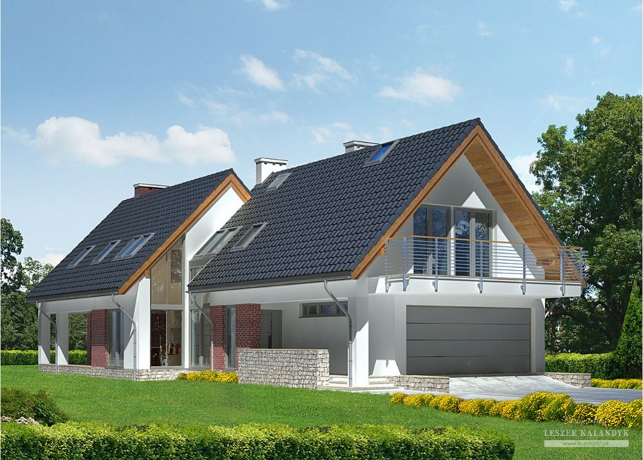 Проекты домов с мансардой и гаражом