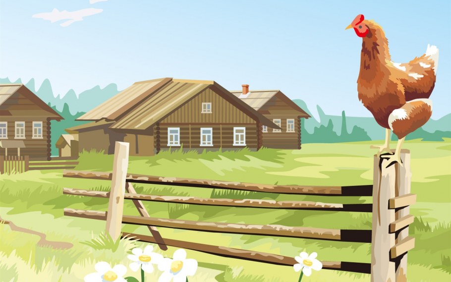 Деревня рисунок