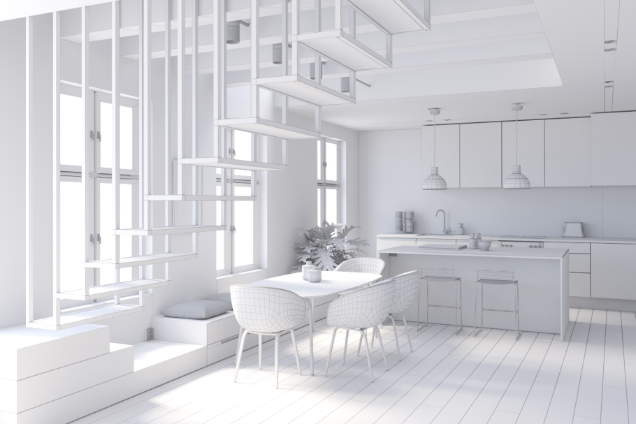 Белый рендер в 3d Max