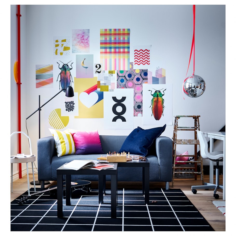 Сваллеруп ковер безворсовый, д/дома/улицы, черный/белый200x200 см