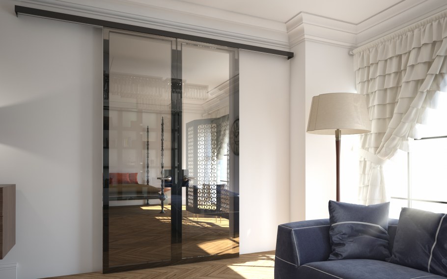 Раздвижные двери в интерьере загородного дома