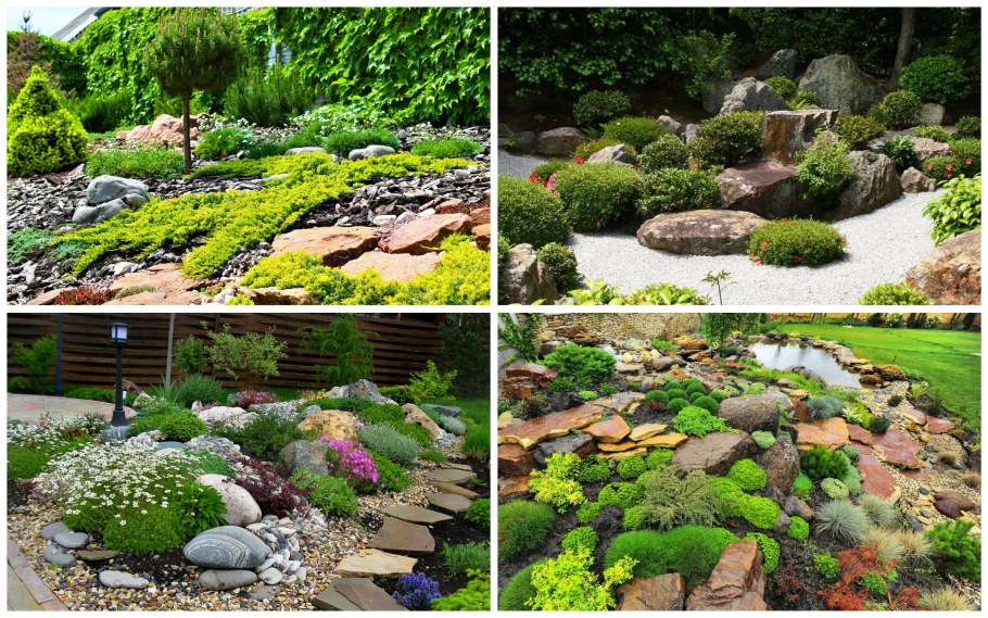 Альпийская горка с фонтаном