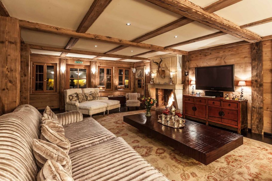 Гостиная в стиле Шале визуализация