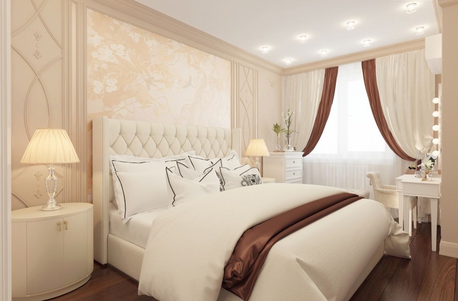 Красивые обои для спальни под Нео классику