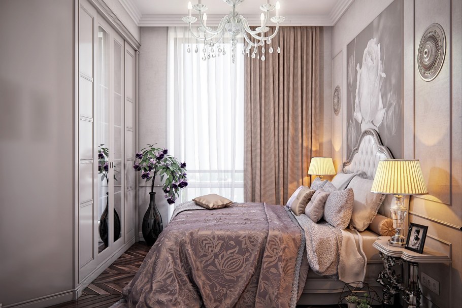 Спальня Неоклассика в бежевых тонах