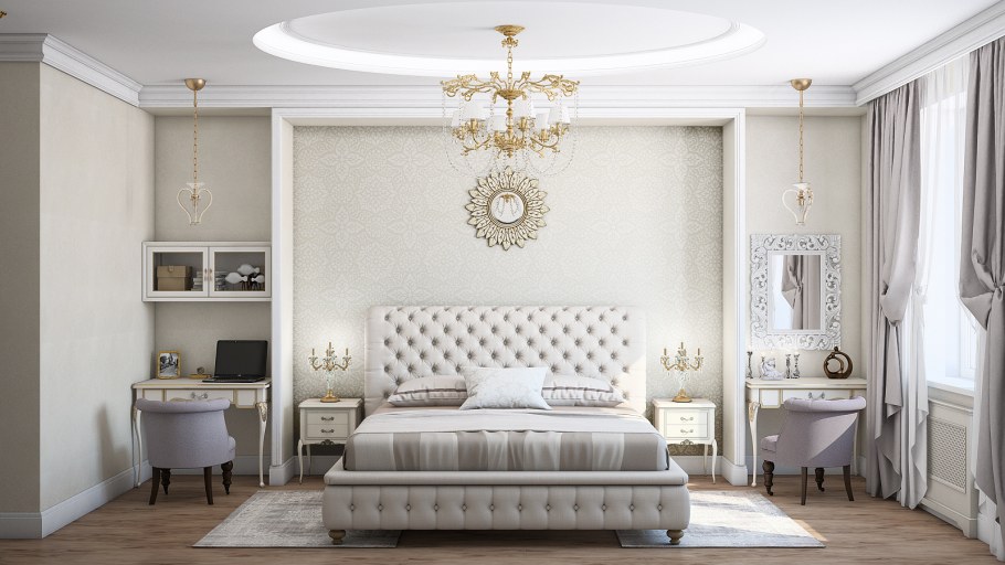 Спальные комнаты в стиле Неоклассика