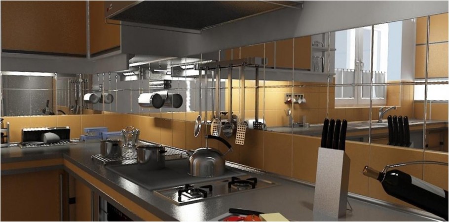 Зеркальный фактур на кухню