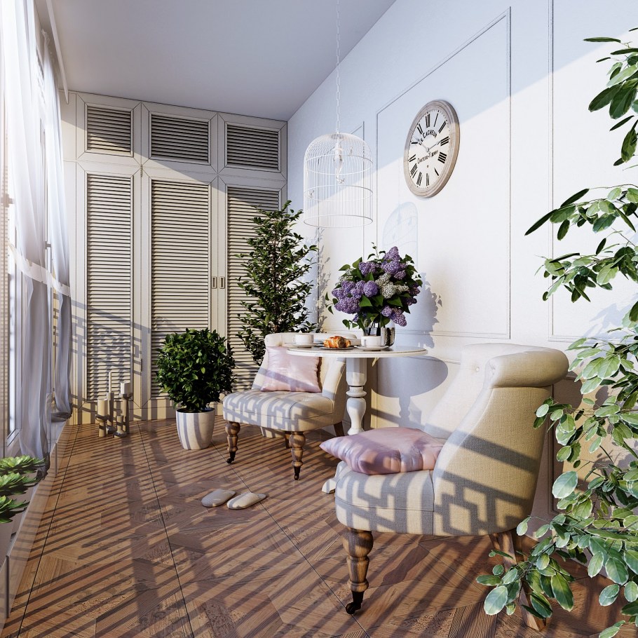 Лоджия в стиле хюгге