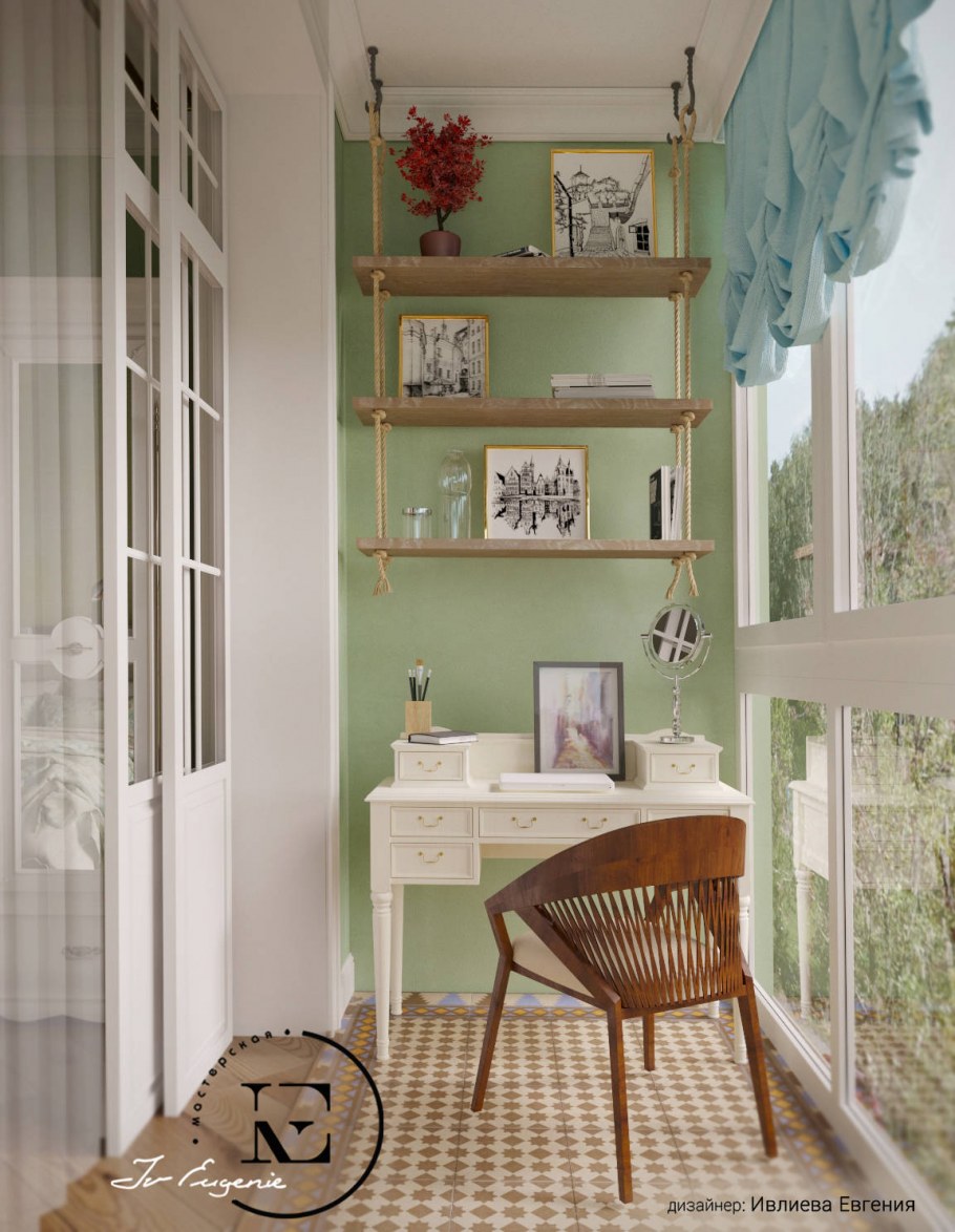 Французские окна на лоджии таунхауса