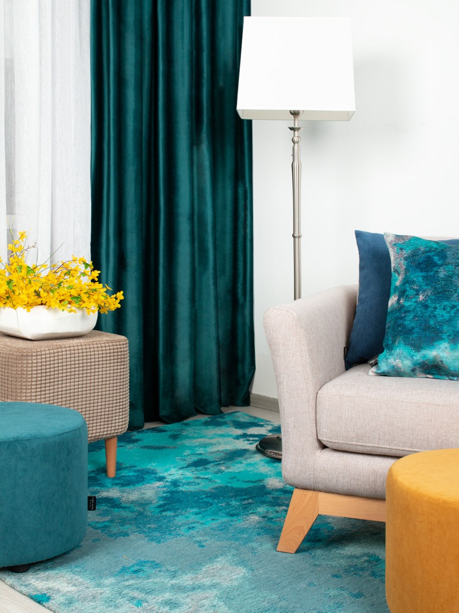 Комплект штор Мирелла серо-голубой