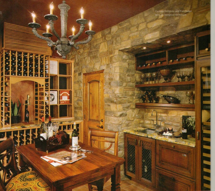 Романский стиль в интерьере винный погреб