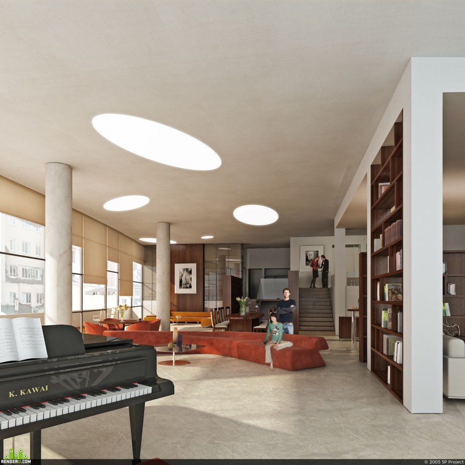 Экспонаты интерьер визуализации