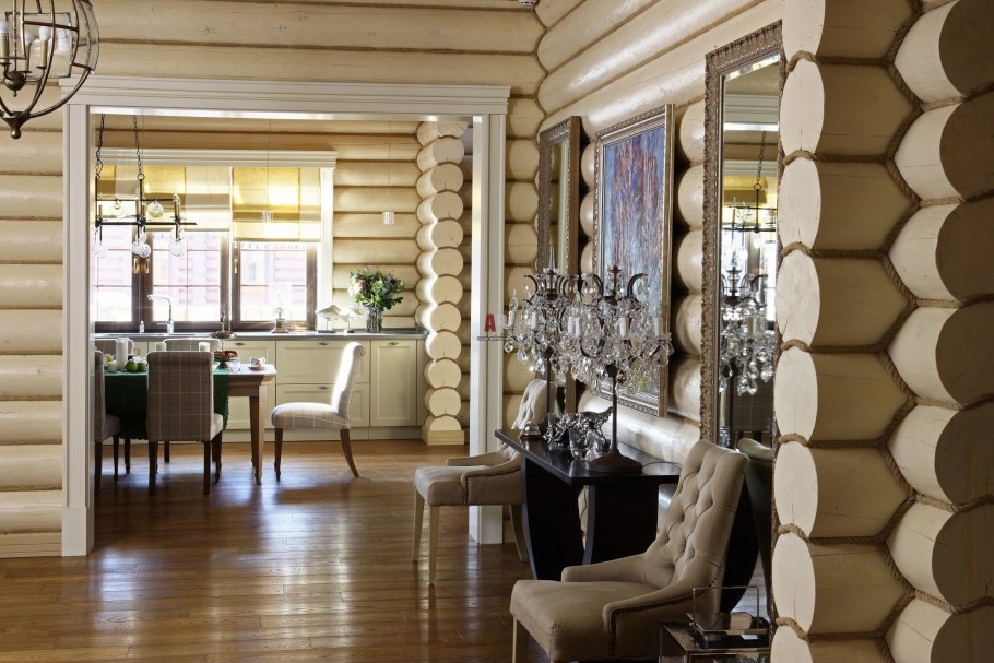 Бревенчатый дом интерьер