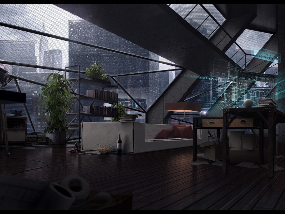 Интерьер в стиле киберпанк