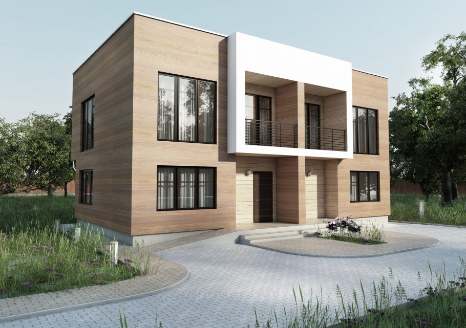 Дуплекс с плоской крышей 20 x 12