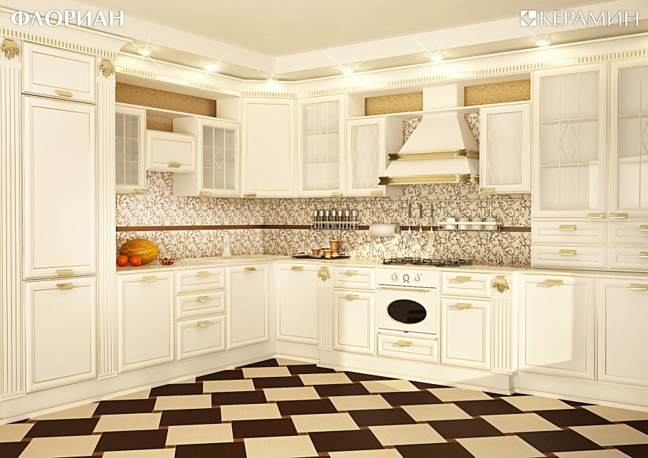 Кухня Италия классика слоновая кость