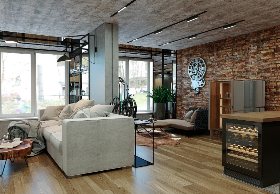 Квартира холостяка в стиле лофт