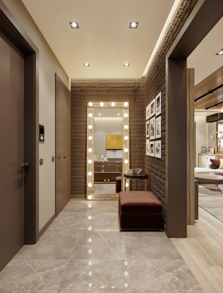 Дизайн коридора в трехкомнатной квартире