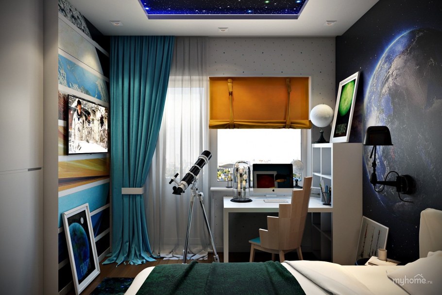 Комната в стиле космос для мальчика