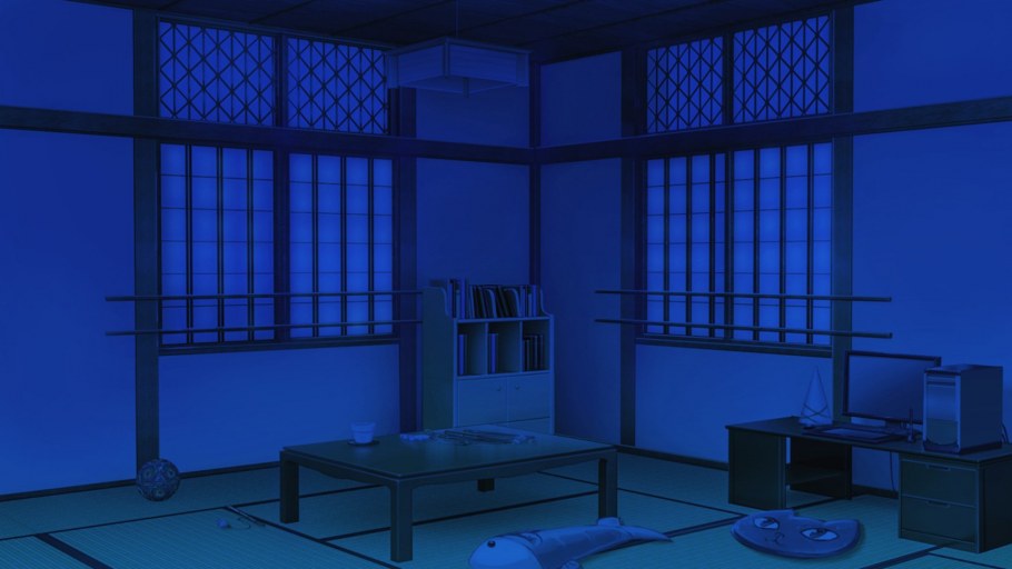 Аниме комната с полками