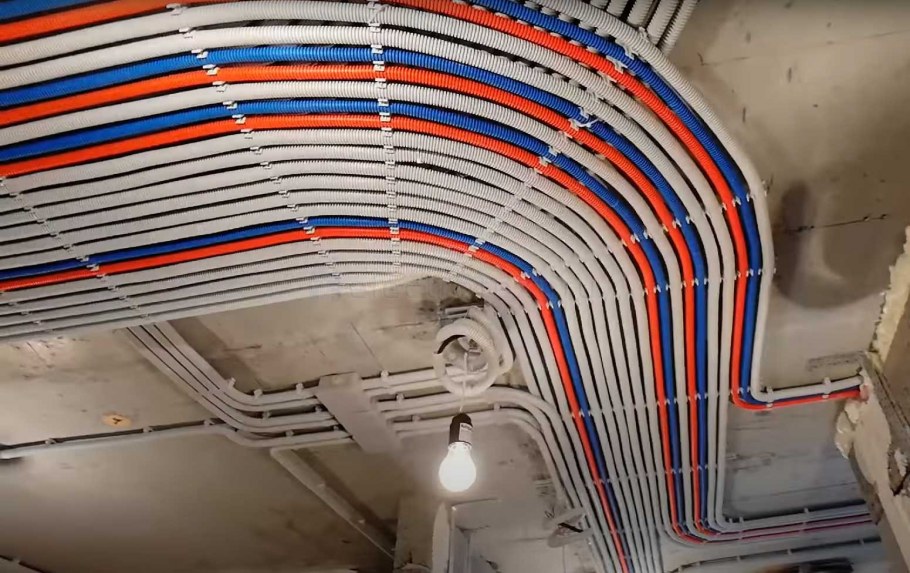 Прокладка кабелей в паркинге