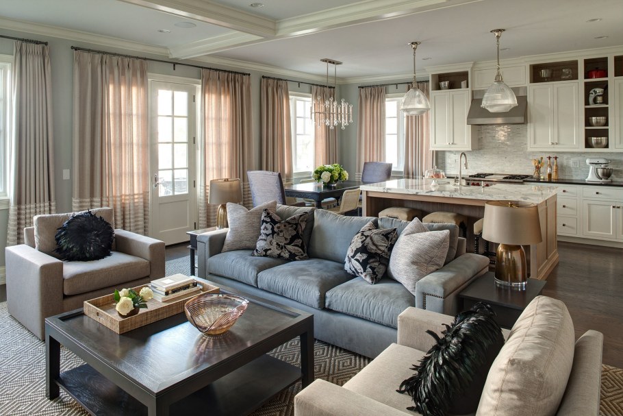 Американская кухня гостиная