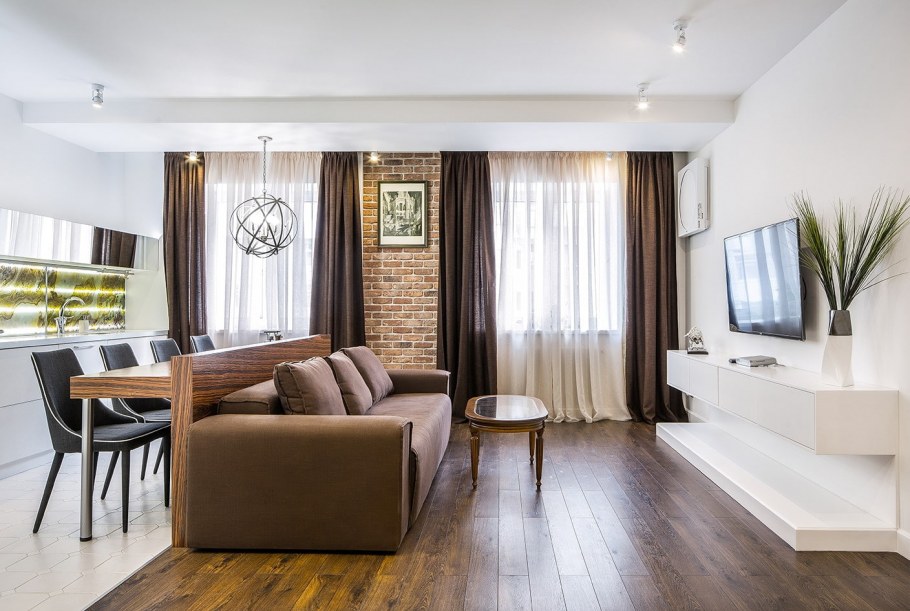 Кухня гостинная 20кв угловая с 2 окнами пик