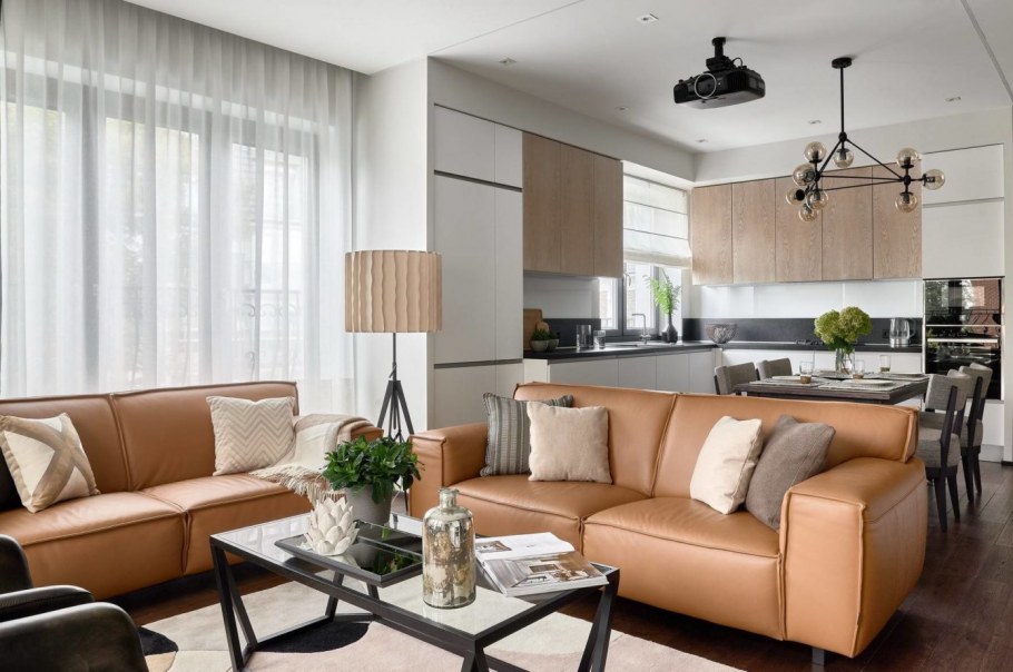 Красивая кухня гостиная