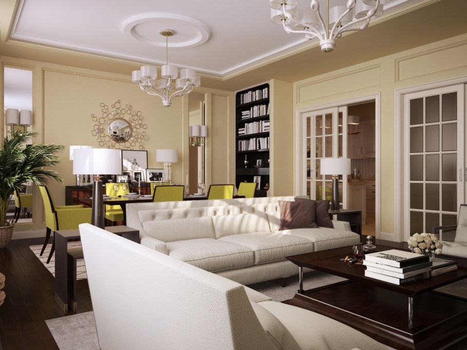 Планировка кухни гостиной в деревянном доме