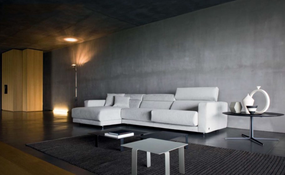 Бетонные стены в интерьере