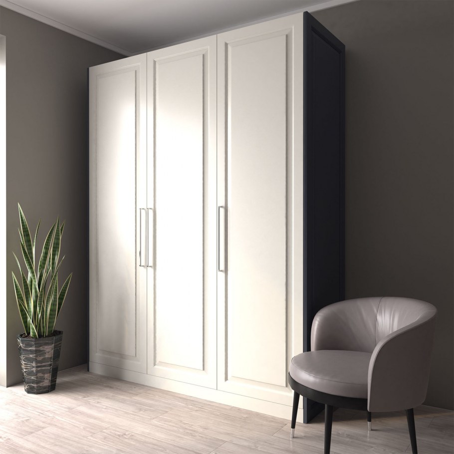 ПАКС / ВИКЕДАЛЬ гардероб, комбинация, белый/зеркальное стекло150x60x236 см