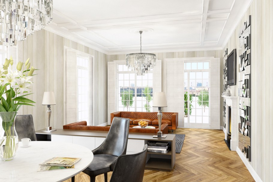 Трио интерьер карнизы