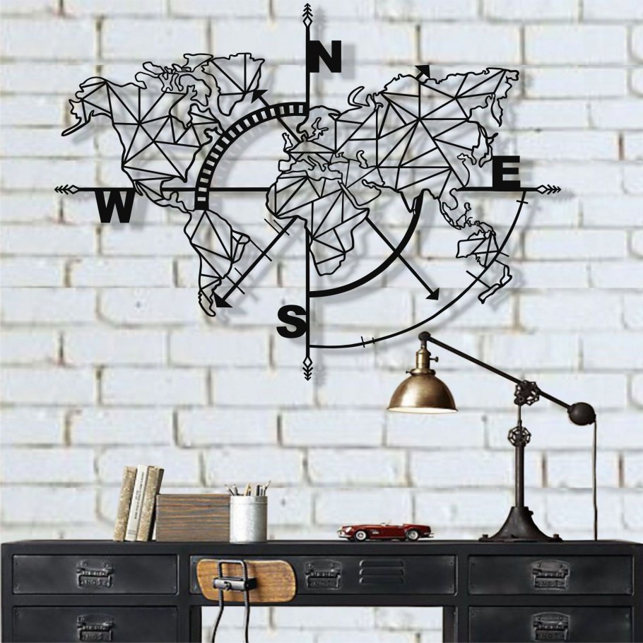Metal Wall Decor карта мира