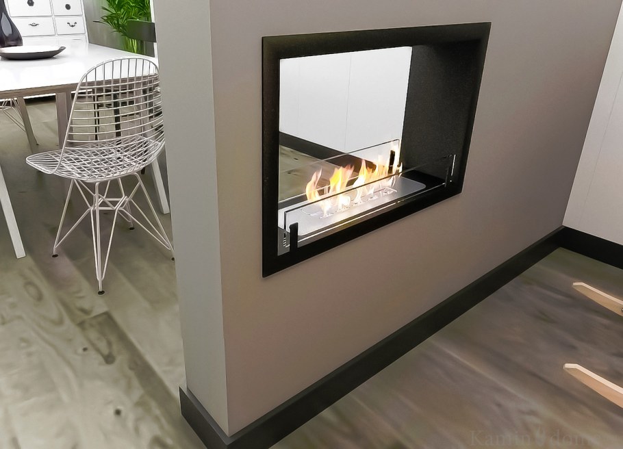 Биокамин в мебельной тумбе