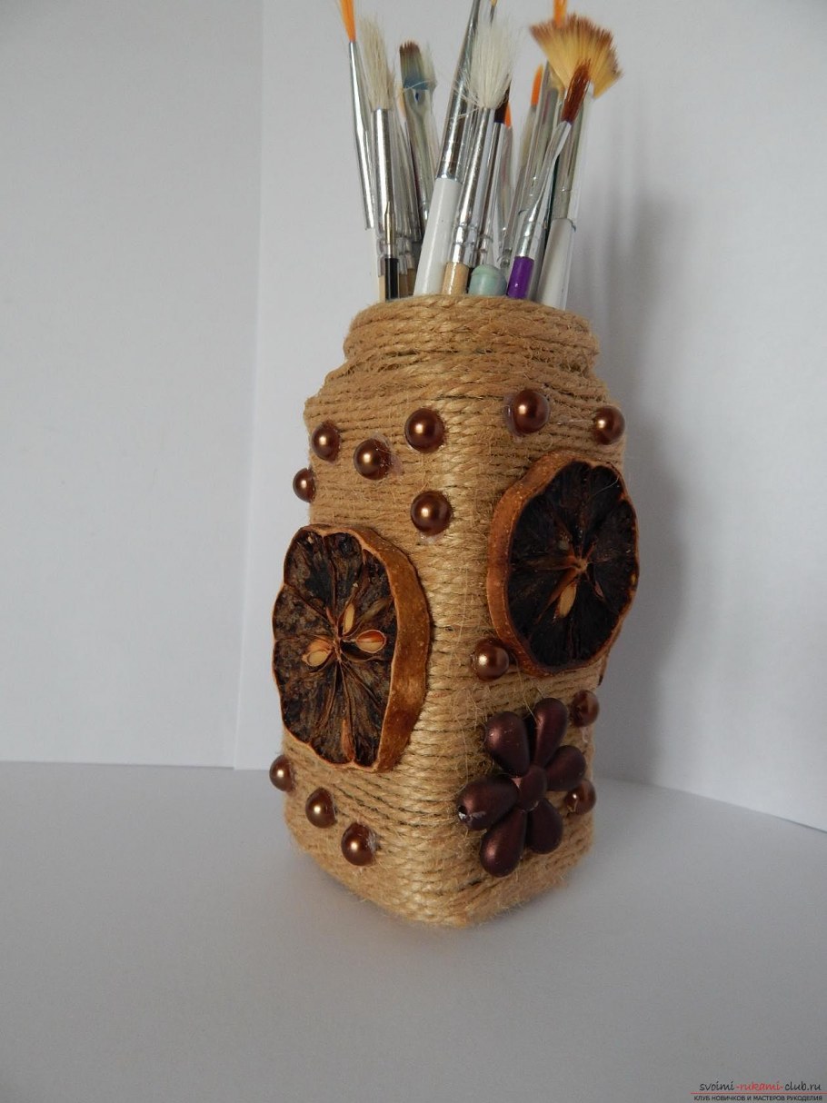 Украшение карандашницы