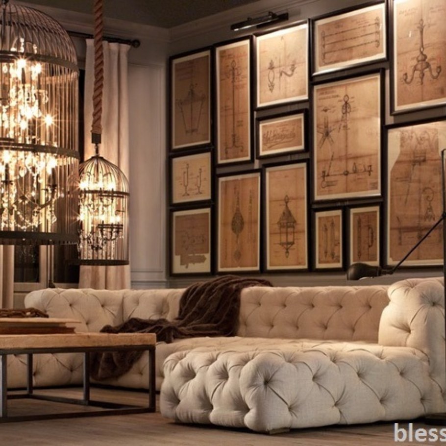 Рамки в стиле лофт в интерьере