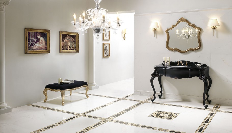 Панно из керамогранита в интерьере