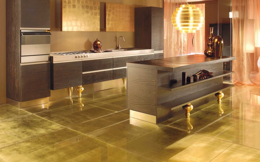 Керамогранит на пол с золотом