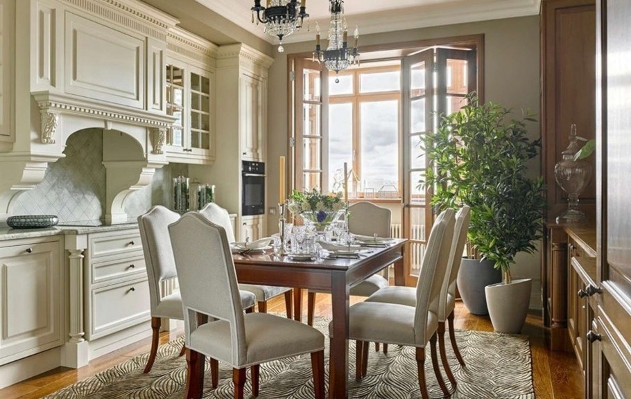 Кухня столовая Неоклассика в интерьере