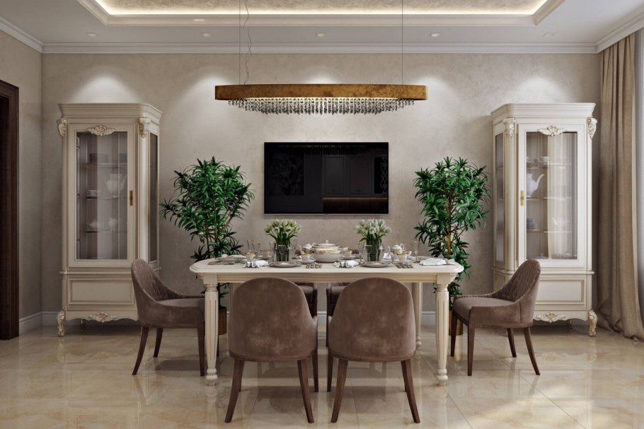 Столовая в классическом стиле Ренессанс