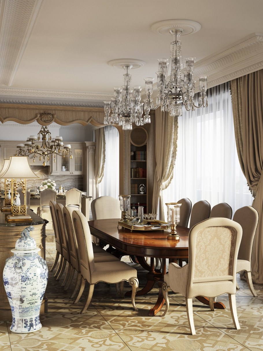 Столовая в стиле классицизм
