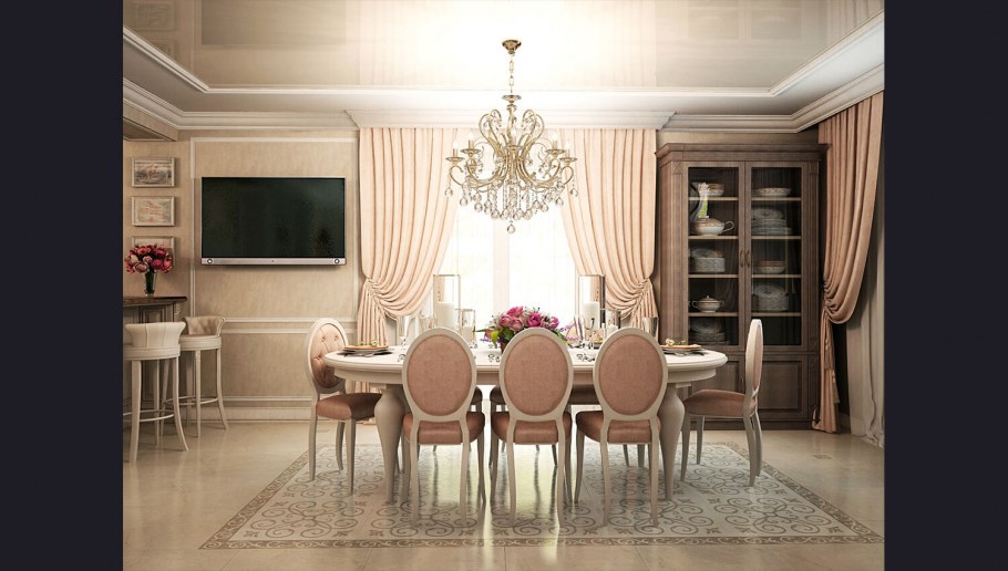 Столовая зона в классическом стиле